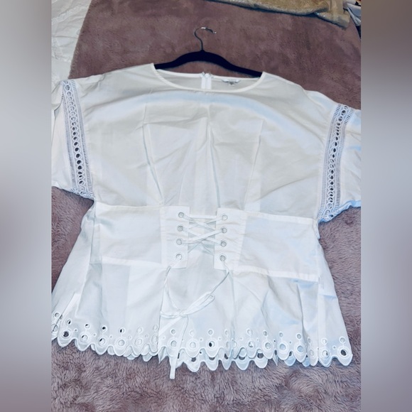 GUESS Women's Long Sleeve Erin Corset Top - Picture 5 of 6